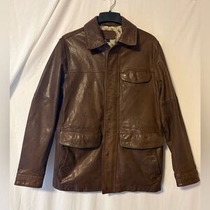 Durango Brown Leather Field Jacket - Classic Military Style